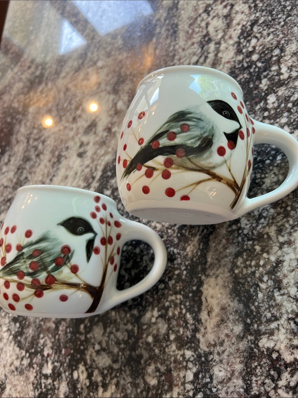 Sheepscot River Pottery Chickadee Barrel Mugs-Set of 2